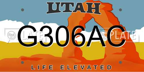 G306AC Utah License Plate