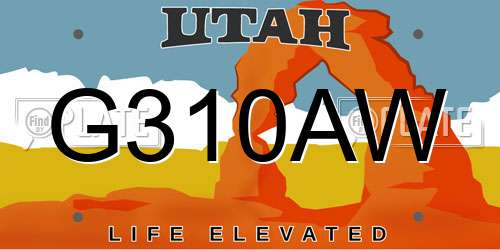 G310AW Utah License Plate