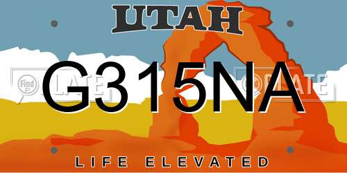 G315NA Utah License Plate