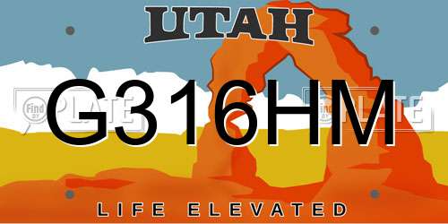 G316HM Utah License Plate