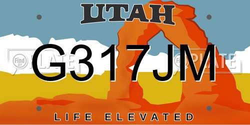 G317JM Utah License Plate