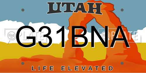 G31BNA Utah License Plate