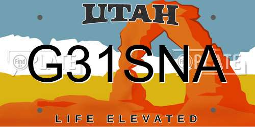 G31SNA Utah License Plate