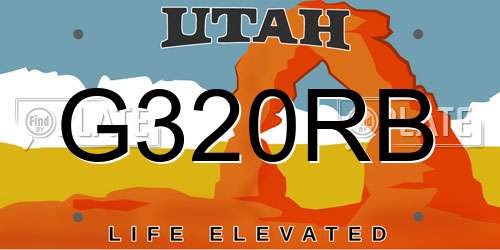 G320RB Utah License Plate