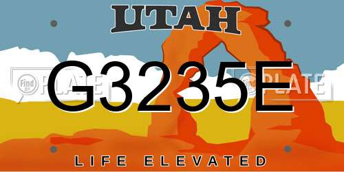G3235E Utah License Plate
