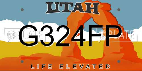 G324FP Utah License Plate