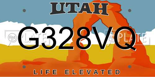 G328VQ Utah License Plate