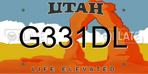 G331DL Utah License Plate