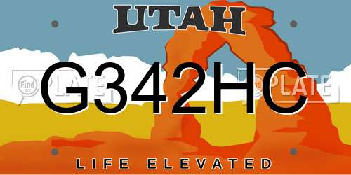 G342HC Utah License Plate