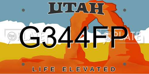 G344FP Utah License Plate