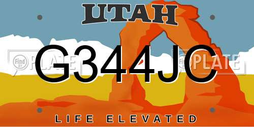 G344JC Utah License Plate
