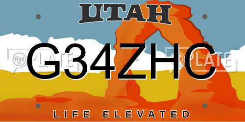 G34ZHC Utah License Plate
