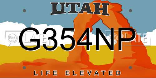 G354NP Utah License Plate