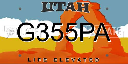 G355PA Utah License Plate