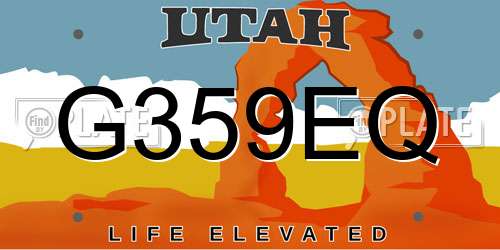 G359EQ Utah License Plate