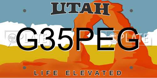 G35PEG Utah License Plate