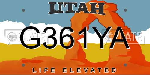 G361YA Utah License Plate