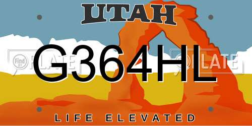 G364HL Utah License Plate