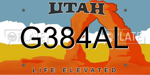 G384AL Utah License Plate