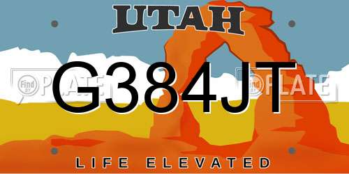 G384JT Utah License Plate