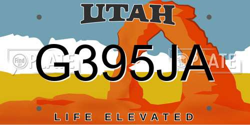 G395JA Utah License Plate