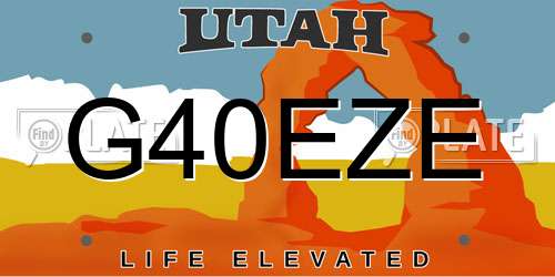 G40EZE Utah License Plate
