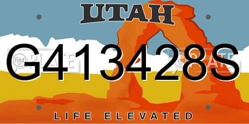 G413428S Utah License Plate