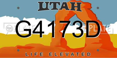 G4173D Utah License Plate
