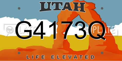 G4173Q Utah License Plate