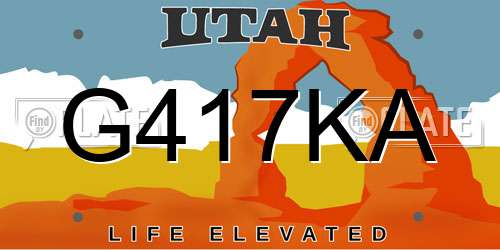 G417KA Utah License Plate
