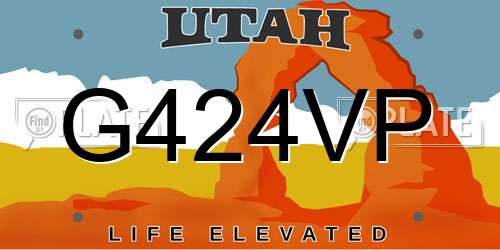 G424VP Utah License Plate