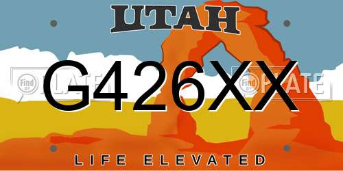 G426XX Utah License Plate