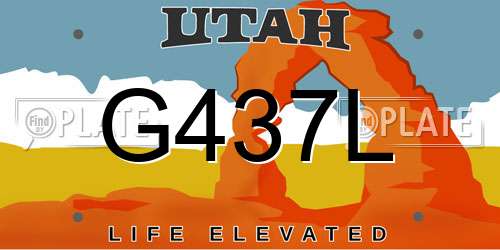 G437L Utah License Plate