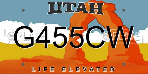 G455CW Utah License Plate
