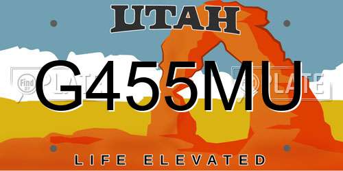 G455MU Utah License Plate