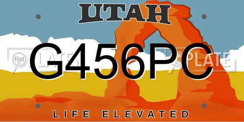 G456PC Utah License Plate