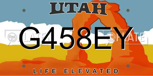 G458EY Utah License Plate