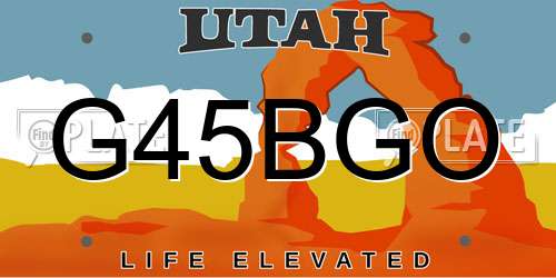 G45BGO Utah License Plate
