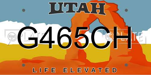 G465CH Utah License Plate