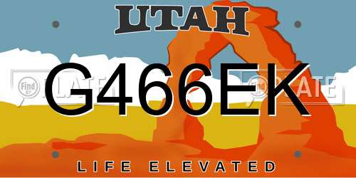 G466EK Utah License Plate