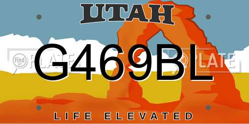 G469BL Utah License Plate