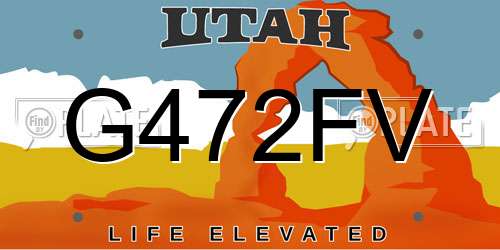 G472FV Utah License Plate