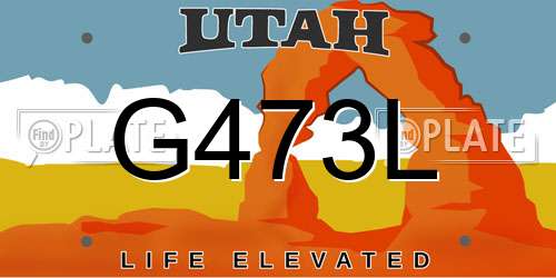 G473L Utah License Plate