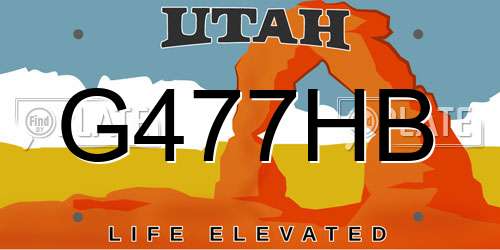 G477HB Utah License Plate