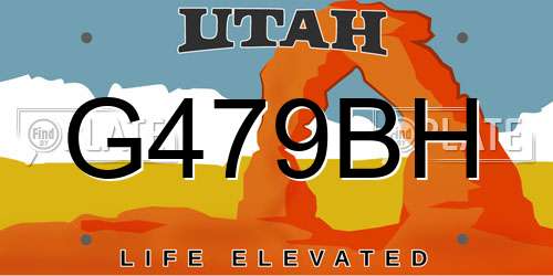 G479BH Utah License Plate