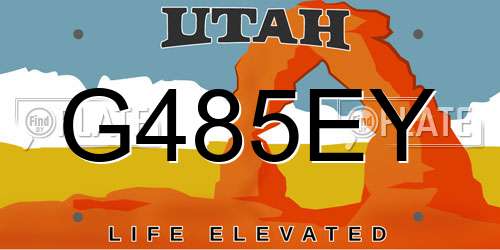 G485EY Utah License Plate