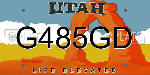 G485GD Utah License Plate