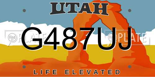 G487UJ Utah License Plate