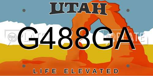 G488GA Utah License Plate