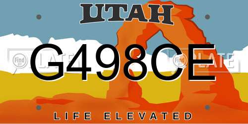 G498CE Utah License Plate